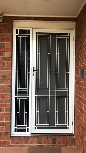 Aluminium door with steel grille in Blackburn south