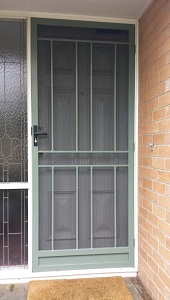 Steel security door with stainless steel mesh in Ashwood