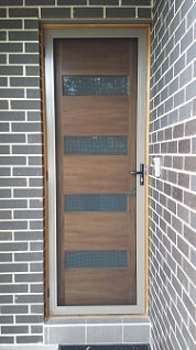 Security door with stainless steel mesh